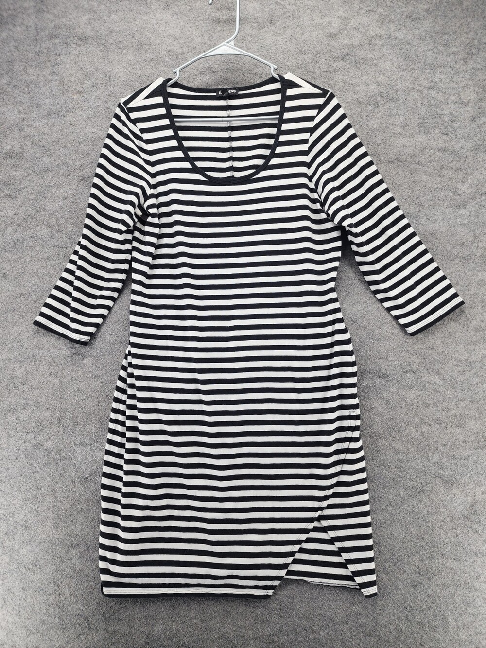 Express Dress Womens Large Black White Striped